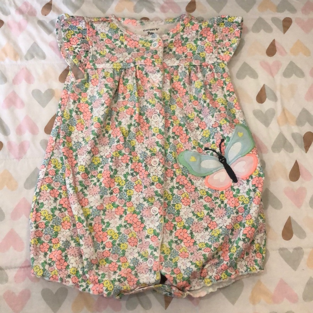 Floral butterfly romper